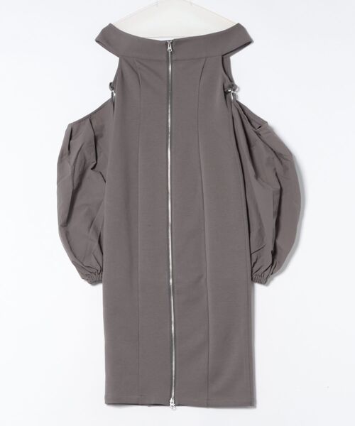 DURAS（デュラス）の「バルーン付け袖+フルジップワンピース（ワンピース・レディース・グレー/ブラック/ホワイト・FREE）」の14枚目の写真
