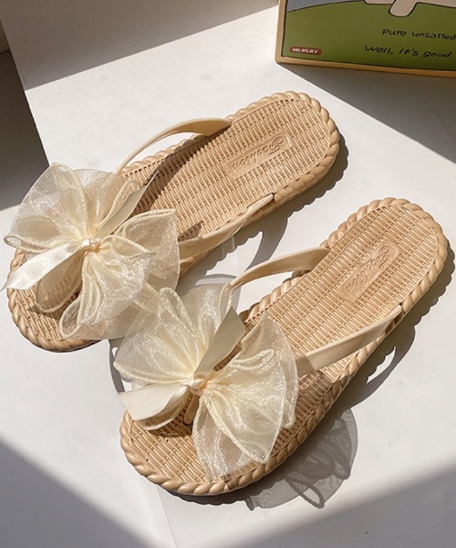 Ritzy（リッツィー）の「シアーリボン付きナチュラルフラットサンダル（サンダル・レディース・ホワイト/グリーン/ブラック・M/L/XL）」の20枚目の写真