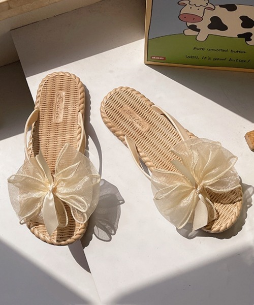 Ritzy（リッツィー）の「シアーリボン付きナチュラルフラットサンダル（サンダル・レディース・ホワイト/グリーン/ブラック・M/L/XL）」の21枚目の写真