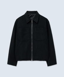 INTEMPOMOOD（インテンポムード）の「オーバーサイズポケットウールカラージャケット_ブラック（デニムジャケット）」