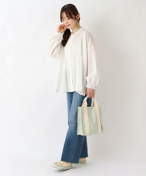 one'sterrace(ワンズテラス)の「JOUET ジョエット 配色2WAYトート(トートバッグ・レディース・グリーン系5/アイボリー系8・99)」の12枚目の写真