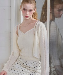 Heather | 透かし編みレースカーデ/キャミ2P　656553(アンサンブル)