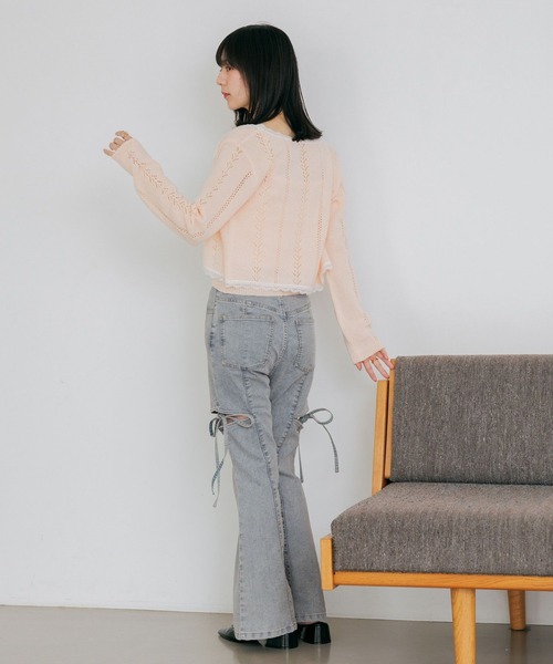 Heather（ヘザー）の「透かし編みレースカーデ/キャミ2P　656553（アンサンブル・レディース・アイボリー/ミント/ピンク・FREE）」の7枚目の写真