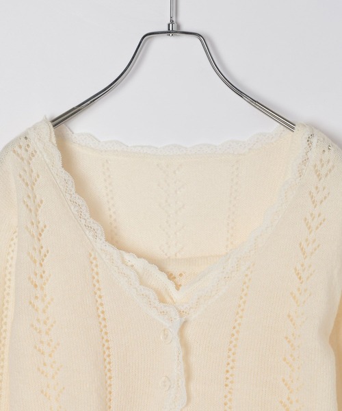 Heather（ヘザー）の「透かし編みレースカーデ/キャミ2P　656553（アンサンブル・レディース・アイボリー/ミント/ピンク・FREE）」の17枚目の写真