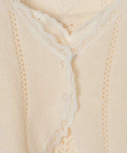 Heather（ヘザー）の「透かし編みレースカーデ/キャミ2P　656553（アンサンブル・レディース・アイボリー/ミント/ピンク・FREE）」の5枚目の写真