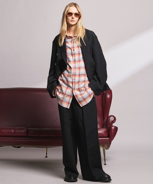 MAISON SPECIAL(メゾンスペシャル)の「《UNISEX》Washer Wool Linen Prime-Over-Over 6B DoubleTailored Jacket/ワッシャーウールリネンプライムオーバー6Bダブルテーラードジャケット【MAISON SPECIAL/メゾンスペシャル】■セットアップ対応■(テーラードジャケット・メンズ・ブラック/チャコールグレー/グレー・2/1/0)」の5枚目の写真