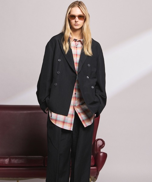 MAISON SPECIAL(メゾンスペシャル)の「《UNISEX》Washer Wool Linen Prime-Over-Over 6B DoubleTailored Jacket/ワッシャーウールリネンプライムオーバー6Bダブルテーラードジャケット【MAISON SPECIAL/メゾンスペシャル】■セットアップ対応■(テーラードジャケット・メンズ・ブラック/チャコールグレー/グレー・2/1/0)」の10枚目の写真