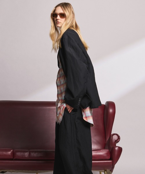 MAISON SPECIAL(メゾンスペシャル)の「《UNISEX》Washer Wool Linen Prime-Over-Over 6B DoubleTailored Jacket/ワッシャーウールリネンプライムオーバー6Bダブルテーラードジャケット【MAISON SPECIAL/メゾンスペシャル】■セットアップ対応■(テーラードジャケット・メンズ・ブラック/チャコールグレー/グレー・2/1/0)」の11枚目の写真