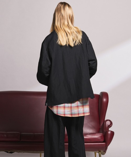 MAISON SPECIAL(メゾンスペシャル)の「《UNISEX》Washer Wool Linen Prime-Over-Over 6B DoubleTailored Jacket/ワッシャーウールリネンプライムオーバー6Bダブルテーラードジャケット【MAISON SPECIAL/メゾンスペシャル】■セットアップ対応■(テーラードジャケット・メンズ・ブラック/チャコールグレー/グレー・2/1/0)」の12枚目の写真