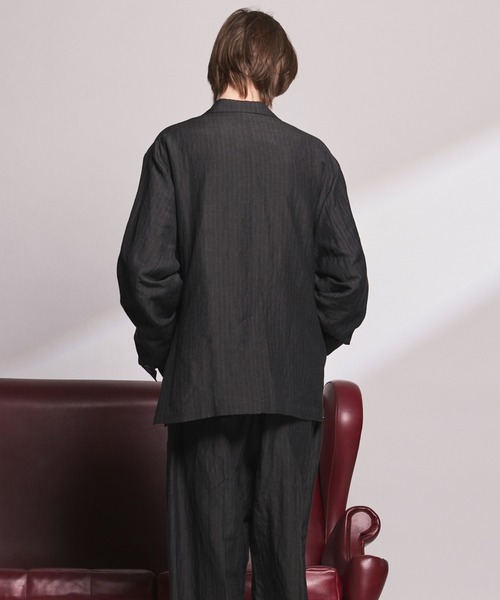 MAISON SPECIAL(メゾンスペシャル)の「《UNISEX》Washer Wool Linen Prime-Over-Over 6B DoubleTailored Jacket/ワッシャーウールリネンプライムオーバー6Bダブルテーラードジャケット【MAISON SPECIAL/メゾンスペシャル】■セットアップ対応■(テーラードジャケット・メンズ・ブラック/チャコールグレー/グレー・2/1/0)」の9枚目の写真