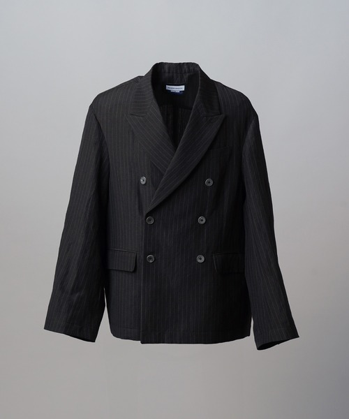 MAISON SPECIAL(メゾンスペシャル)の「《UNISEX》Washer Wool Linen Prime-Over-Over 6B DoubleTailored Jacket/ワッシャーウールリネンプライムオーバー6Bダブルテーラードジャケット【MAISON SPECIAL/メゾンスペシャル】■セットアップ対応■(テーラードジャケット・メンズ・ブラック/チャコールグレー/グレー・2/1/0)」の20枚目の写真
