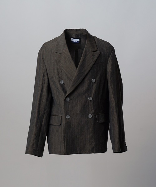 MAISON SPECIAL(メゾンスペシャル)の「《UNISEX》Washer Wool Linen Prime-Over-Over 6B DoubleTailored Jacket/ワッシャーウールリネンプライムオーバー6Bダブルテーラードジャケット【MAISON SPECIAL/メゾンスペシャル】■セットアップ対応■(テーラードジャケット・メンズ・ブラック/チャコールグレー/グレー・2/1/0)」の18枚目の写真