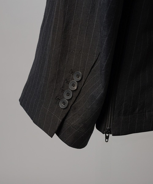 MAISON SPECIAL(メゾンスペシャル)の「《UNISEX》Washer Wool Linen Prime-Over-Over 6B DoubleTailored Jacket/ワッシャーウールリネンプライムオーバー6Bダブルテーラードジャケット【MAISON SPECIAL/メゾンスペシャル】■セットアップ対応■(テーラードジャケット・メンズ・ブラック/チャコールグレー/グレー・2/1/0)」の16枚目の写真