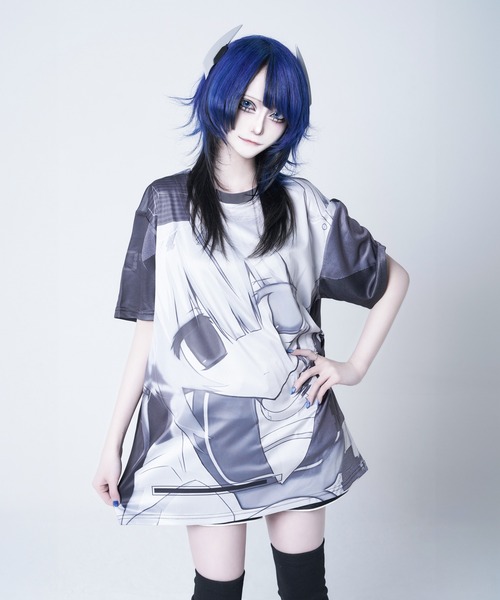 Re:CRYPT(リクリプト)の「モノトーンガール グラフィックTシャツ(Tシャツ/カットソー・レディース・ブラック・F)」の1枚目の写真