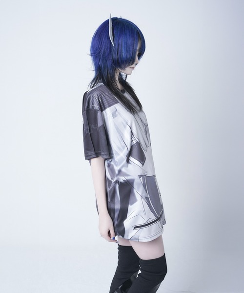 Re:CRYPT(リクリプト)の「モノトーンガール グラフィックTシャツ(Tシャツ/カットソー・レディース・ブラック・F)」の3枚目の写真