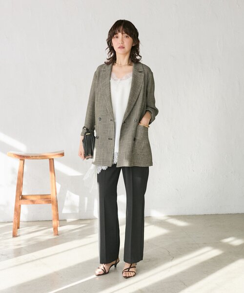 RIVE DROITE（リヴドロワ）の「予約【鮮度抜群】バイアスヘムレースキャミソール（キャミソール・レディース・モカ/オフホワイト/ブラック・FREE）」の22枚目の写真