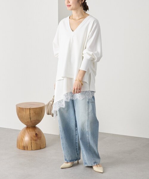 RIVE DROITE（リヴドロワ）の「予約【鮮度抜群】バイアスヘムレースキャミソール（キャミソール・レディース・モカ/オフホワイト/ブラック・FREE）」の16枚目の写真