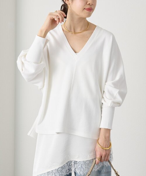 RIVE DROITE（リヴドロワ）の「予約【鮮度抜群】バイアスヘムレースキャミソール（キャミソール・レディース・モカ/オフホワイト/ブラック・FREE）」の17枚目の写真