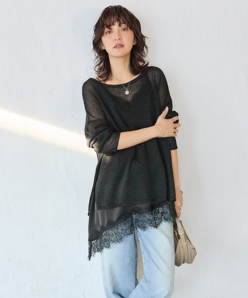 RIVE DROITE（リヴドロワ）の「予約【鮮度抜群】バイアスヘムレースキャミソール（キャミソール・レディース・モカ/オフホワイト/ブラック・FREE）」の12枚目の写真