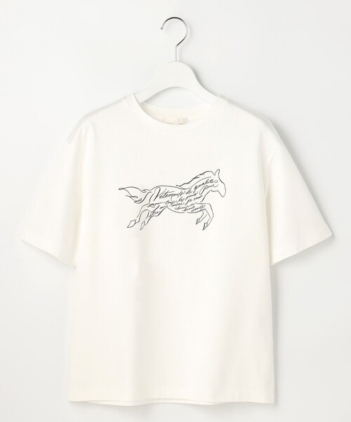 自由区（ジユウク）の「ホースモチーフロゴ Tシャツ（Tシャツ/カットソー・レディース・ブラック系/アイボリー系・32）」の13枚目の写真