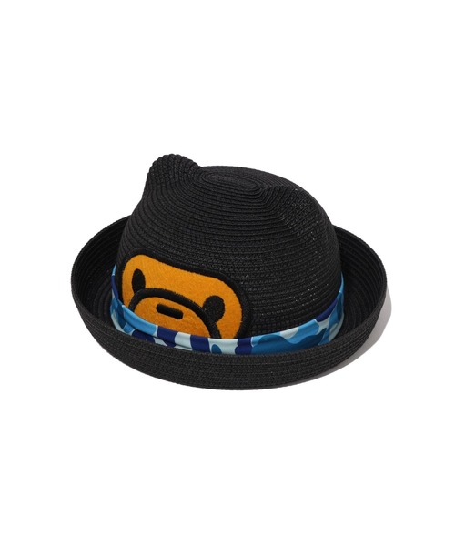 A BATHING APE(アベイシングエイプ)の「ABC CAMO MILO FACE BLADE HAT(ハット・キッズ・ブラック/ベージュ・SMALL/MEDIUM)」の3枚目の写真