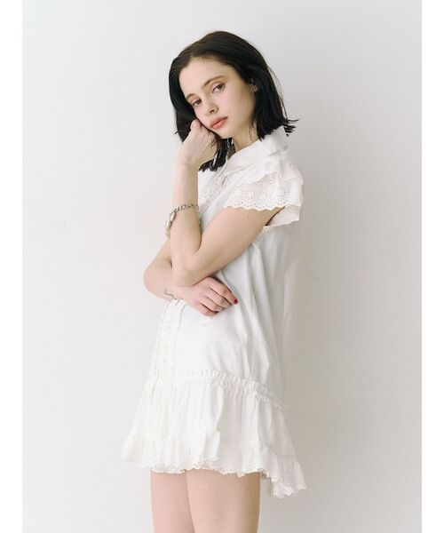 jouetie(ジュエティ)の「フロントフリルチュニックシャツ 春服(シャツ/ブラウス・レディース・ブルー/ブラック/オフホワイト・MEDIUM)」の8枚目の写真