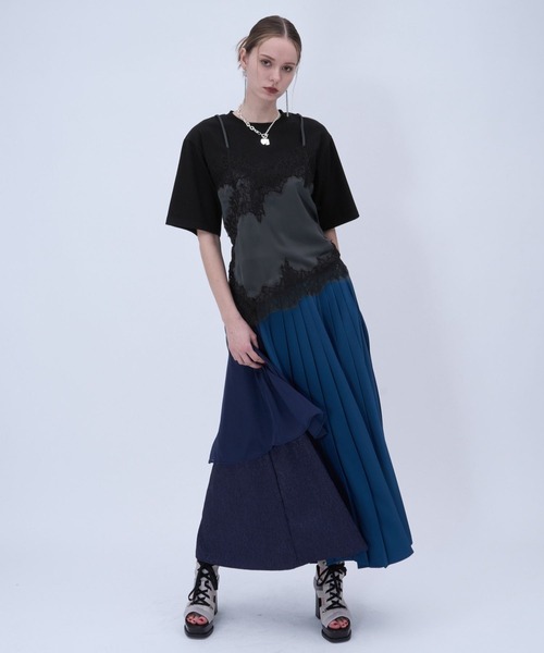 HARE(ハレ)の「ビスチェドッキングTシャツ(HARE)(Tシャツ/カットソー・レディース・ブラック/グレー・FREE)」の4枚目の写真