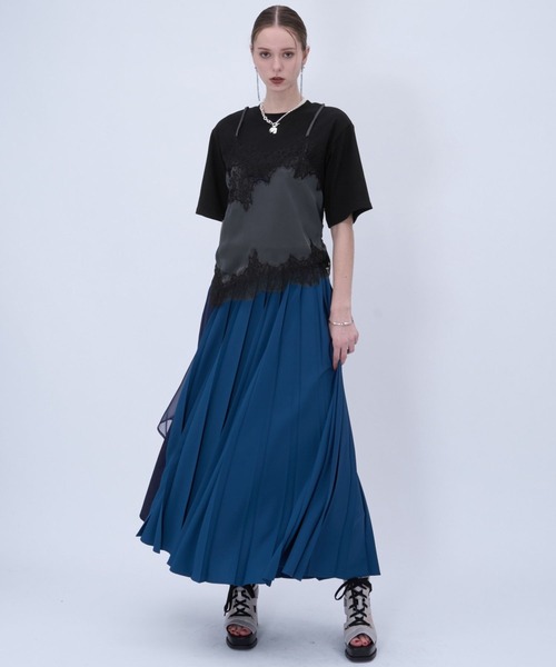 HARE(ハレ)の「ビスチェドッキングTシャツ(HARE)(Tシャツ/カットソー・レディース・ブラック/グレー・FREE)」の5枚目の写真