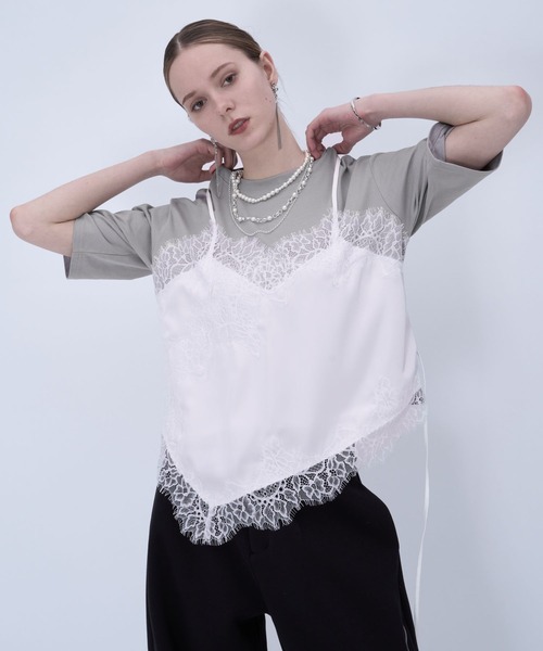 HARE(ハレ)の「ビスチェドッキングTシャツ(HARE)(Tシャツ/カットソー・レディース・ブラック/グレー・FREE)」の13枚目の写真