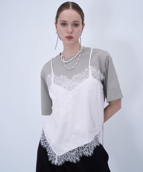 HARE(ハレ)の「ビスチェドッキングTシャツ(HARE)(Tシャツ/カットソー・レディース・ブラック/グレー・FREE)」の14枚目の写真