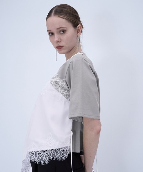 HARE(ハレ)の「ビスチェドッキングTシャツ(HARE)(Tシャツ/カットソー・レディース・ブラック/グレー・FREE)」の15枚目の写真