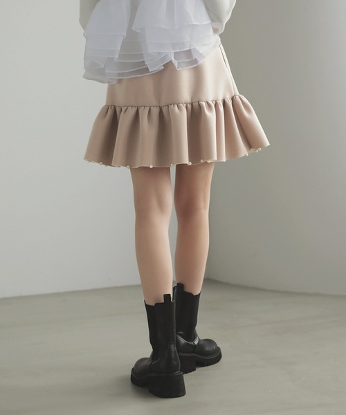 MERAKI（メラキ）の「ギャザーフリルパールスカート（スカート・レディース・ブラック/ピンク/ベージュ・FREE）」の18枚目の写真
