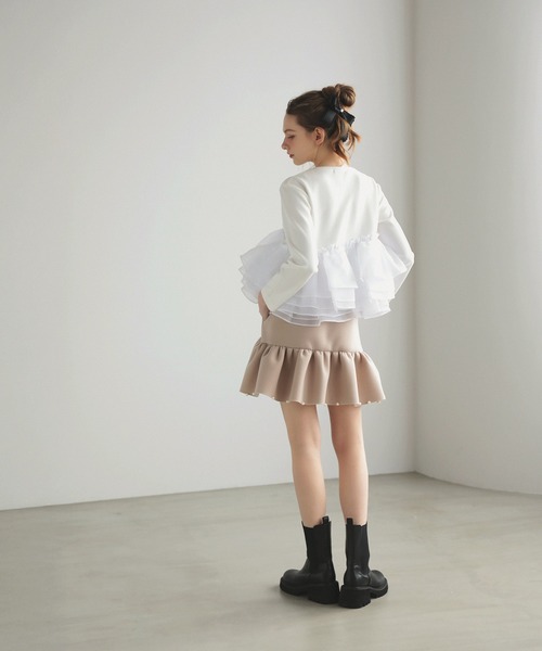 MERAKI（メラキ）の「ギャザーフリルパールスカート（スカート・レディース・ブラック/ピンク/ベージュ・FREE）」の21枚目の写真