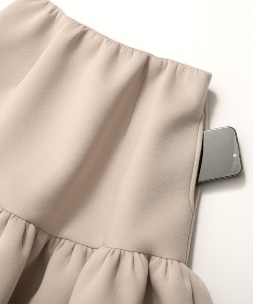 MERAKI（メラキ）の「ギャザーフリルパールスカート（スカート・レディース・ブラック/ピンク/ベージュ・FREE）」の8枚目の写真