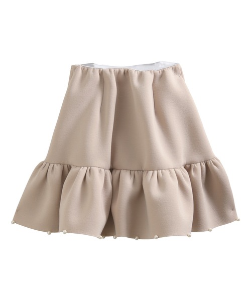 MERAKI（メラキ）の「ギャザーフリルパールスカート（スカート・レディース・ブラック/ピンク/ベージュ・FREE）」の13枚目の写真