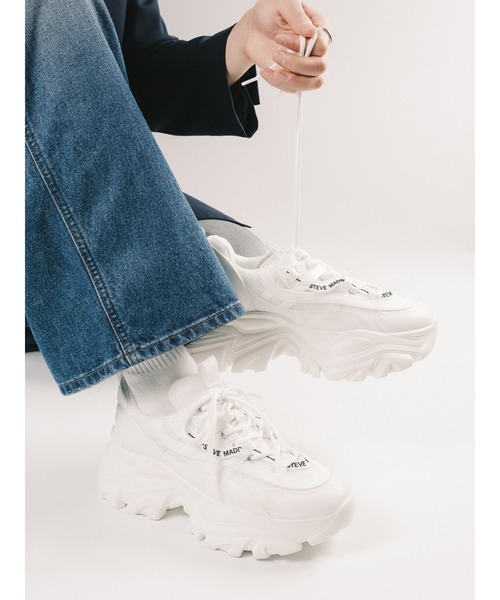 STEVE MADDEN(スティーブマデン)の「厚底ボリュームスニーカー/S.MADDEN RECOUPE-M-RS(スニーカー・メンズ・ブラック/ホワイト・26.0cm/26.5cm/27.0cm/27.5cm)」の1枚目の写真