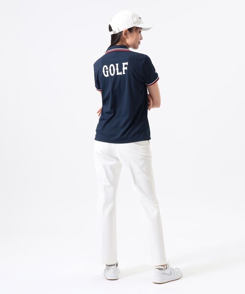 BEAMS GOLF(ビームスゴルフ)の「ORANGE LABEL / バックロゴ スキッパー ポロシャツ(吸水速乾)(ポロシャツ・レディース・ネイビー/ベージュ/ホワイト・LARGE/MEDIUM/SMALL)」の7枚目の写真