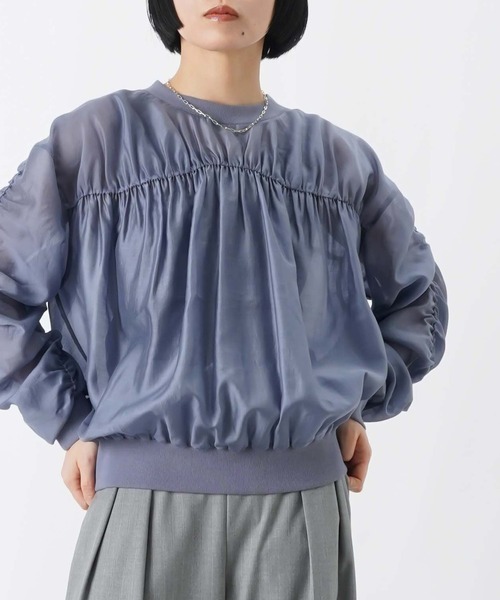 LUCA/LADY LUCK LUCA（ルカ/レディラックルカ）の「LC/LLL ギャザーリブブラウス（シャツ/ブラウス・レディース・ベージュ/ブラック/ブルー・FREE）」の3枚目の写真