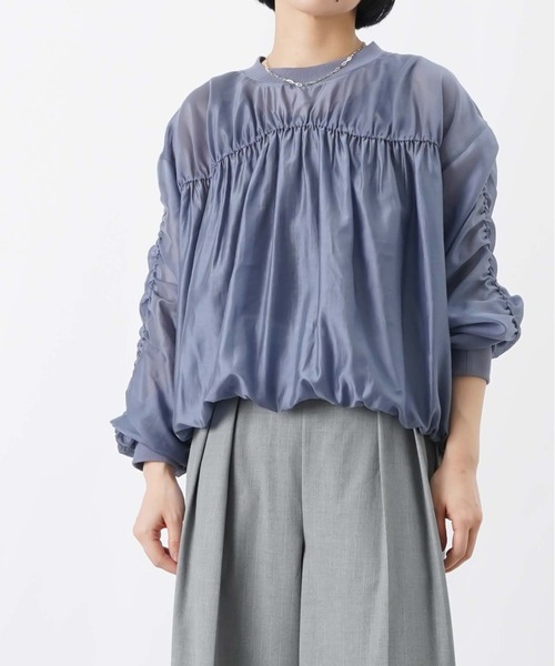 LUCA/LADY LUCK LUCA（ルカ/レディラックルカ）の「LC/LLL ギャザーリブブラウス（シャツ/ブラウス・レディース・ベージュ/ブラック/ブルー・FREE）」の19枚目の写真