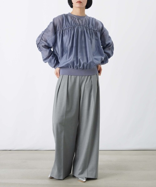 LUCA/LADY LUCK LUCA（ルカ/レディラックルカ）の「LC/LLL ギャザーリブブラウス（シャツ/ブラウス・レディース・ベージュ/ブラック/ブルー・FREE）」の18枚目の写真