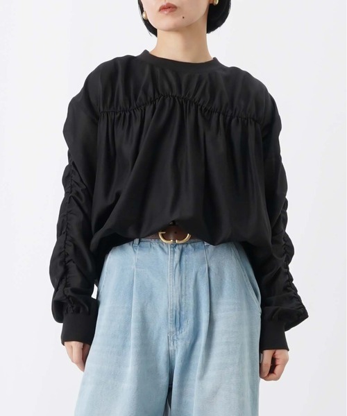 LUCA/LADY LUCK LUCA（ルカ/レディラックルカ）の「LC/LLL ギャザーリブブラウス（シャツ/ブラウス・レディース・ベージュ/ブラック/ブルー・FREE）」の8枚目の写真