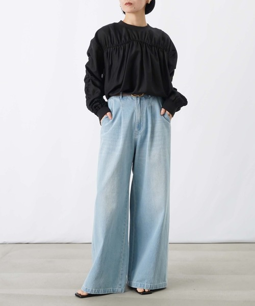 LUCA/LADY LUCK LUCA（ルカ/レディラックルカ）の「LC/LLL ギャザーリブブラウス（シャツ/ブラウス・レディース・ベージュ/ブラック/ブルー・FREE）」の11枚目の写真