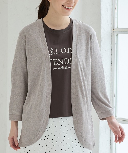 Honeys(ハニーズ)の「【ハニさら・接触冷感・UVカット】ロゴプリントゆるTシャツ(Tシャツ/カットソー・レディース・スミクロ/ネイビー/ホワイト/ライム/レッド・L/LL/M/S)」の10枚目の写真