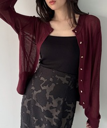 JUNOAH（ジュノア）の「麻タッチカーディガン 接触冷感   UV加工   マシンウォッシャブル（カーディガン/ボレロ）」