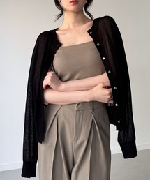 JUNOAH（ジュノア）の「麻タッチカーディガン 接触冷感   UV加工   マシンウォッシャブル（カーディガン/ボレロ）」