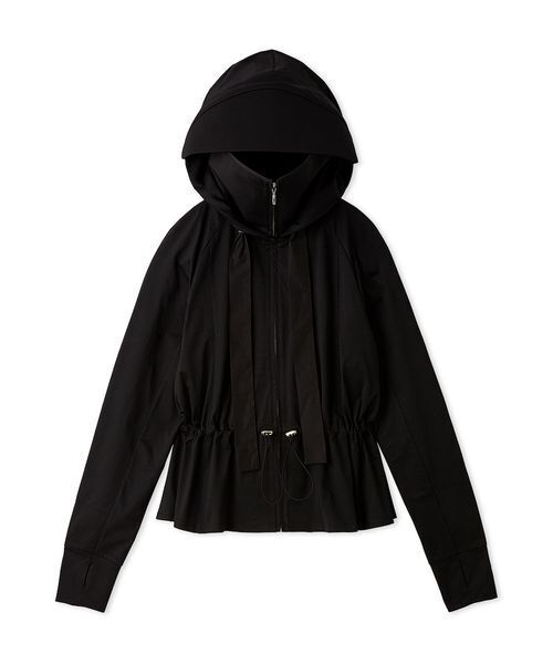 SNIDEL(スナイデル)の「【WEB限定/LUMISHADE】サンバイザー付きUVカットパーカー(パーカー・レディース・ブラック/アイボリー・F)」の5枚目の写真