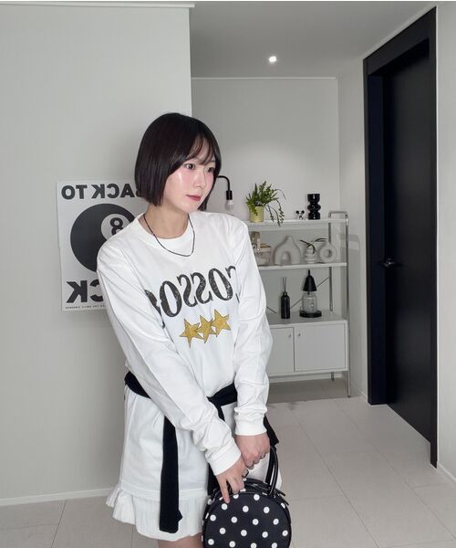 COSO(コソ)の「CCスタークラックロングスリーブ長袖(3 COLORS)(Tシャツ/カットソー・レディース・ホワイト/グレー/ブラック・MEDIUM/LARGE)」の11枚目の写真