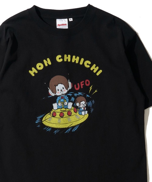 ADPOSION(アドポーション)の「【Monchhichi / モンチッチ】グラフィックプリントクルーネックTシャツ(Tシャツ/カットソー・レディース・ブラック/イエロー/ホワイト・MEDIUM/SMALL/LARGE)」の2枚目の写真
