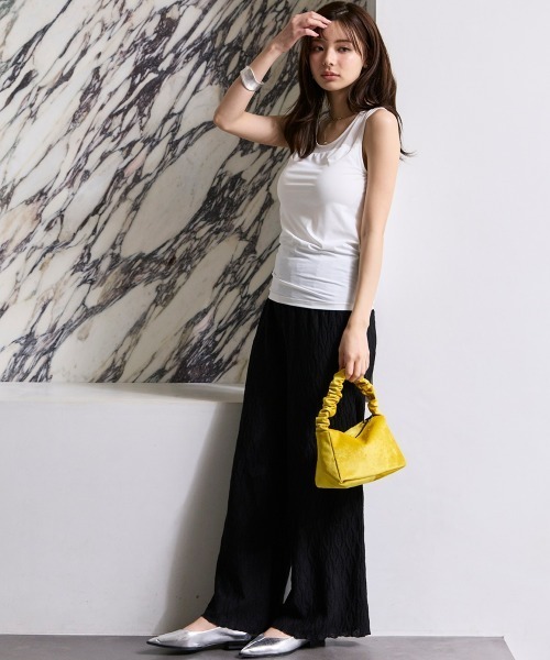 SMILE LAND(スマイルランド)の「<大きいサイズ>シアーコンビトップス(ブラカップ付)(Tシャツ/カットソー・レディース・ブラック/オフホワイト・L/LL/5L/3L/4L)」の4枚目の写真