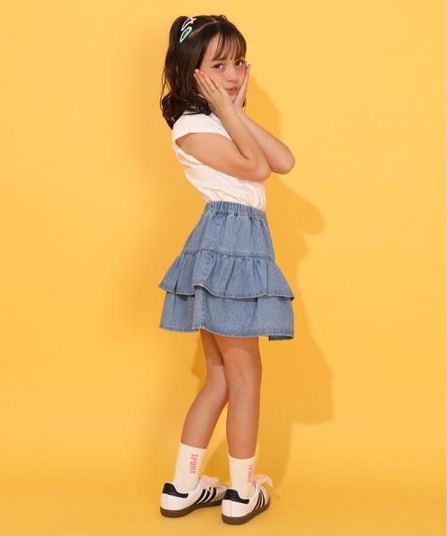 BABYDOLL（ベビードール）の「デニムティアードスカッツ 1567K（デニムスカート・キッズ・ライトインディゴブルー/ライトブルー・140cm/130cm/120cm/110cm/100cm/90cm）」の9枚目の写真